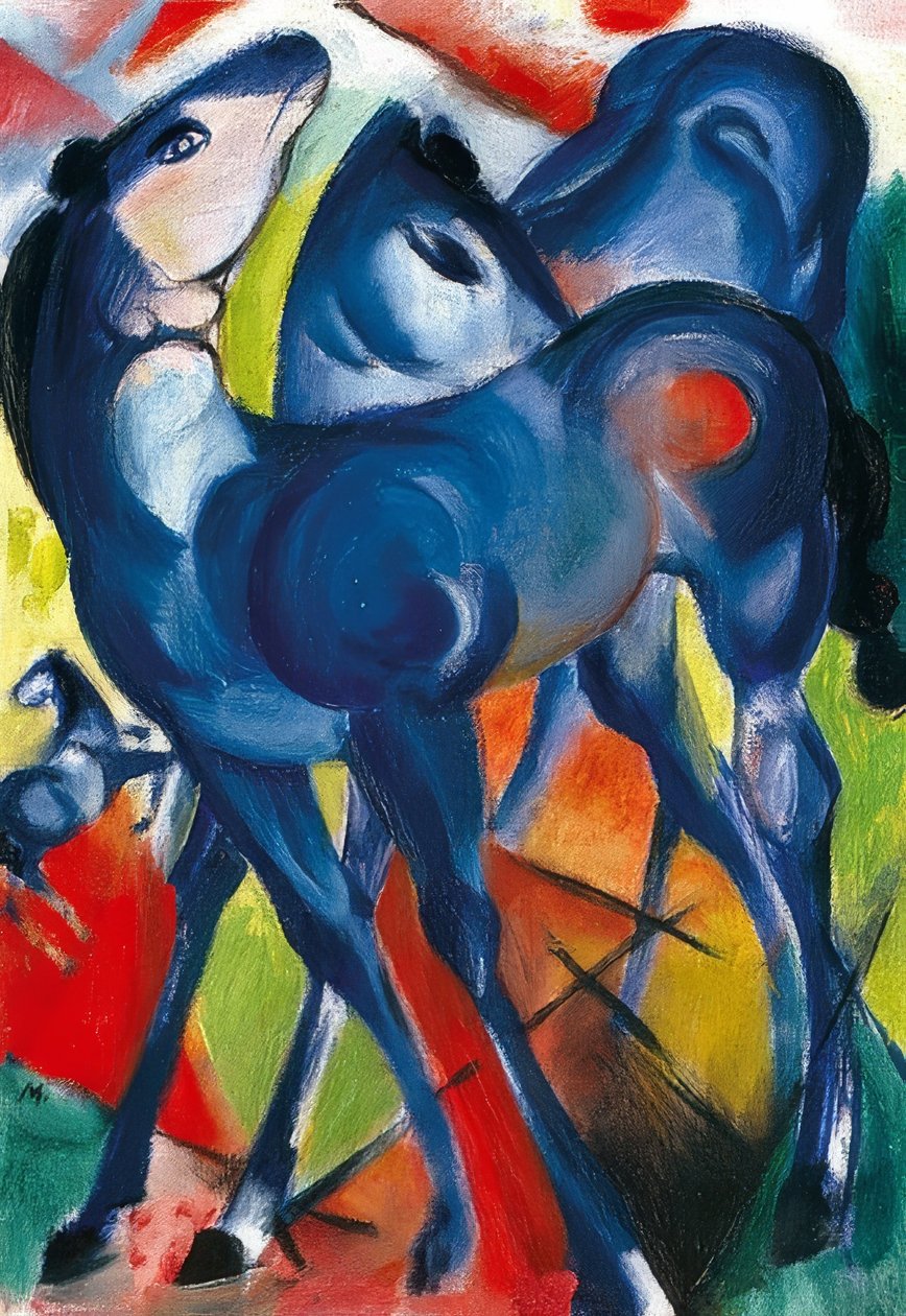 De blå fölen. 1913 av Franz Marc