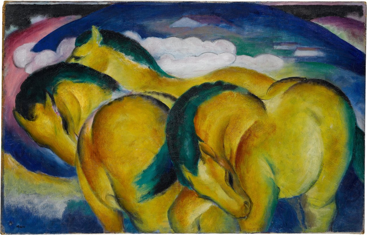 De små gula hästarna av Franz Marc