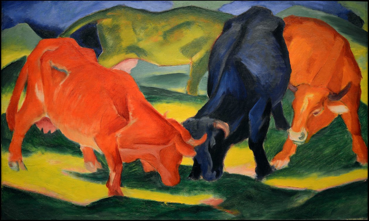 Fighting Cows, 1911. av Franz Marc