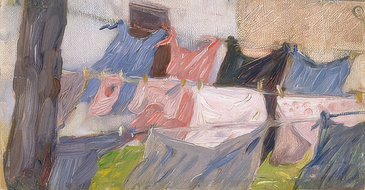 Tvätt som flaxar i vinden av Franz Marc