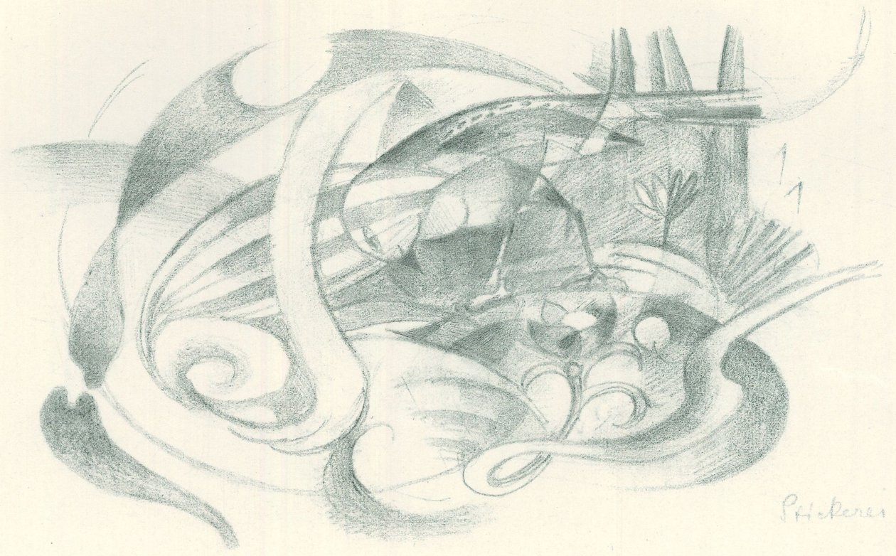 Franz Marc - Skissbok från fältet - Blad 29 av Franz Marc