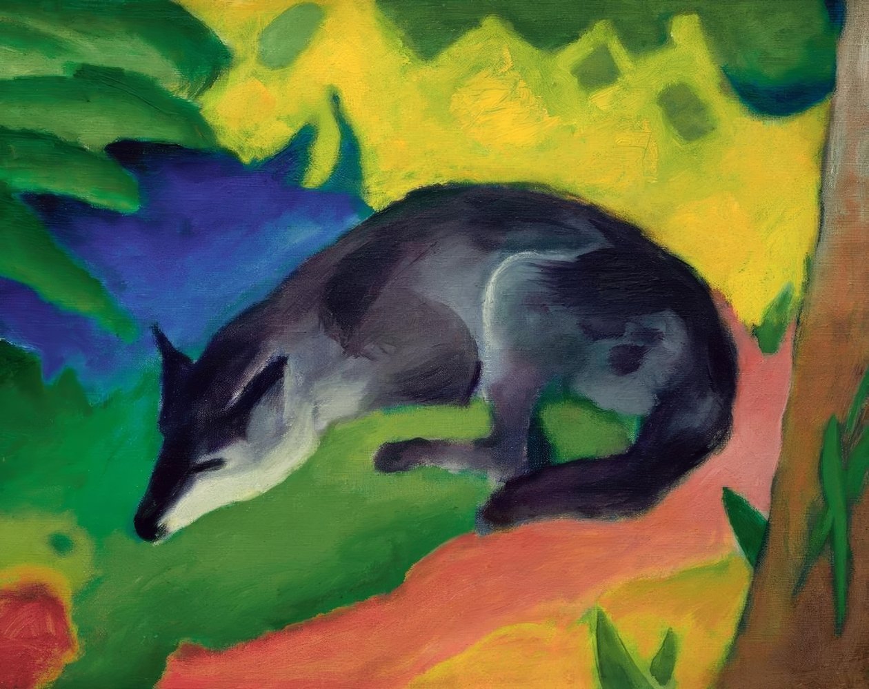 Räv (blåsvart räv) av Franz Marc