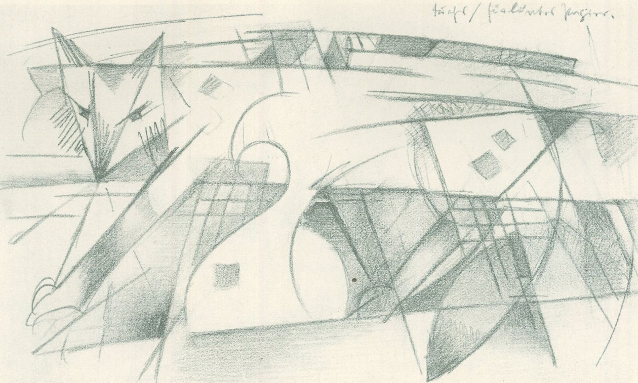 Fox / för färgat papper av Franz Marc