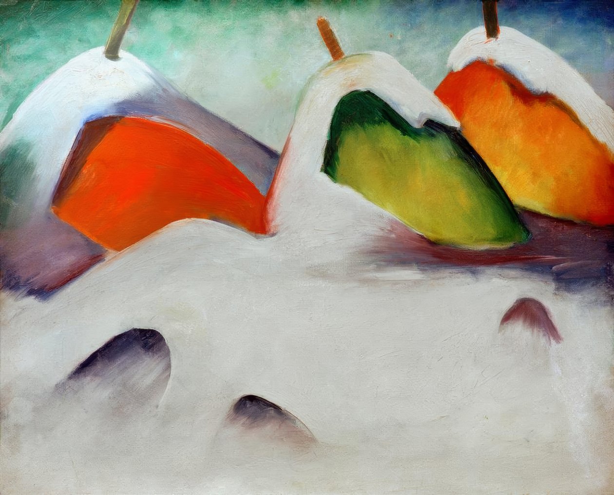 Hukar i snön av Franz Marc
