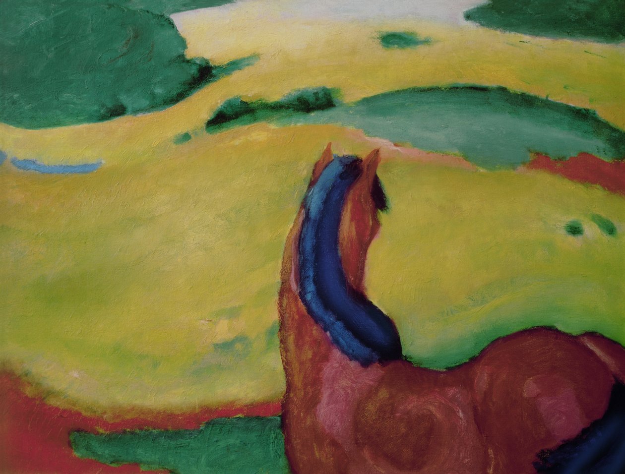Häst i ett landskap, 1910 av Franz Marc