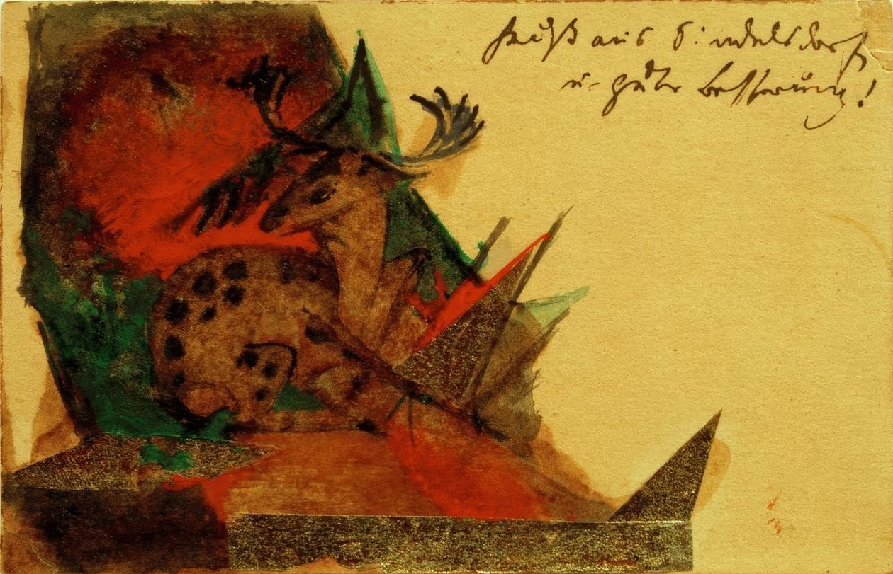 Liggande rådjur av Franz Marc