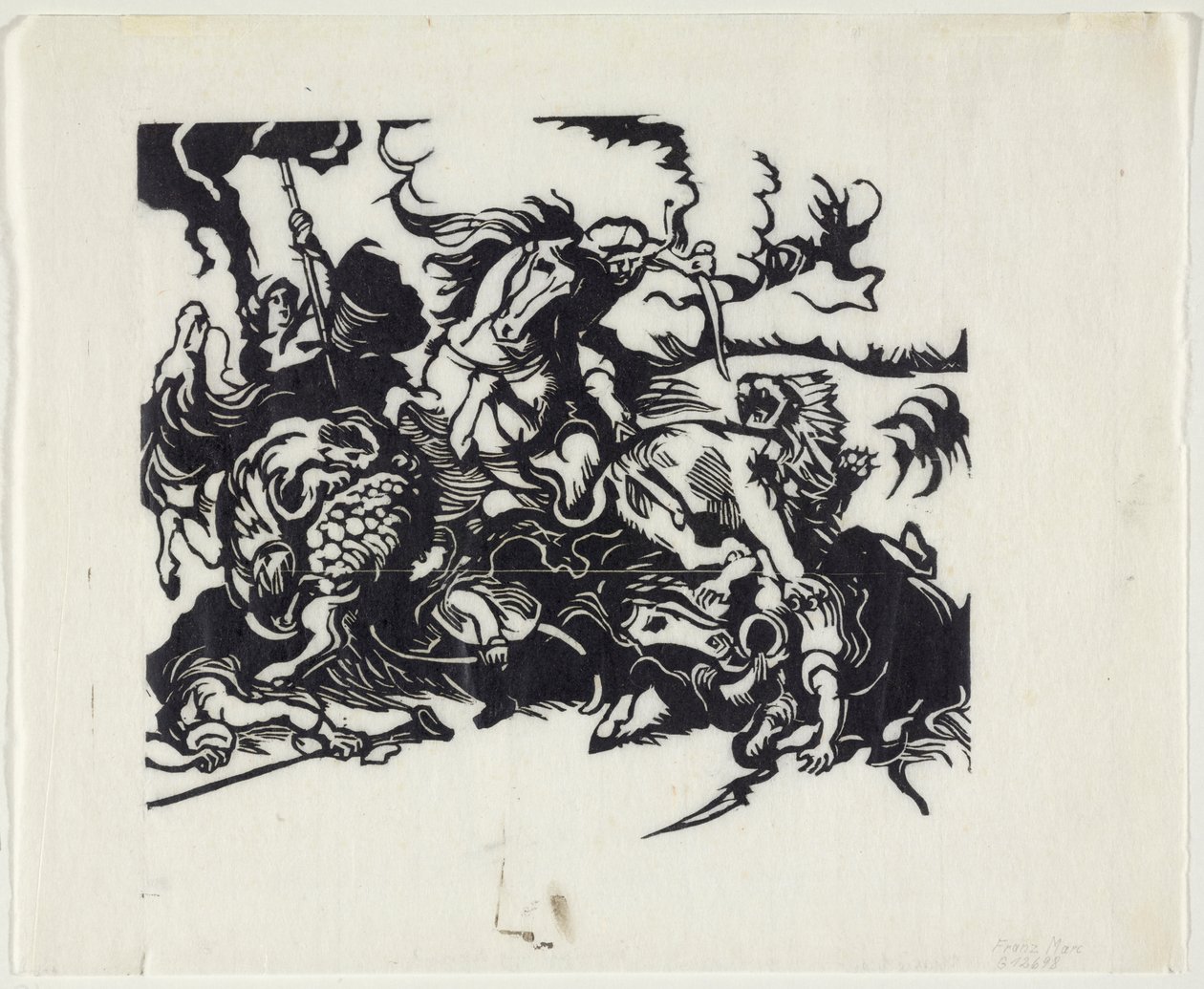 Lejonjakt efter Delacroix av Franz Marc