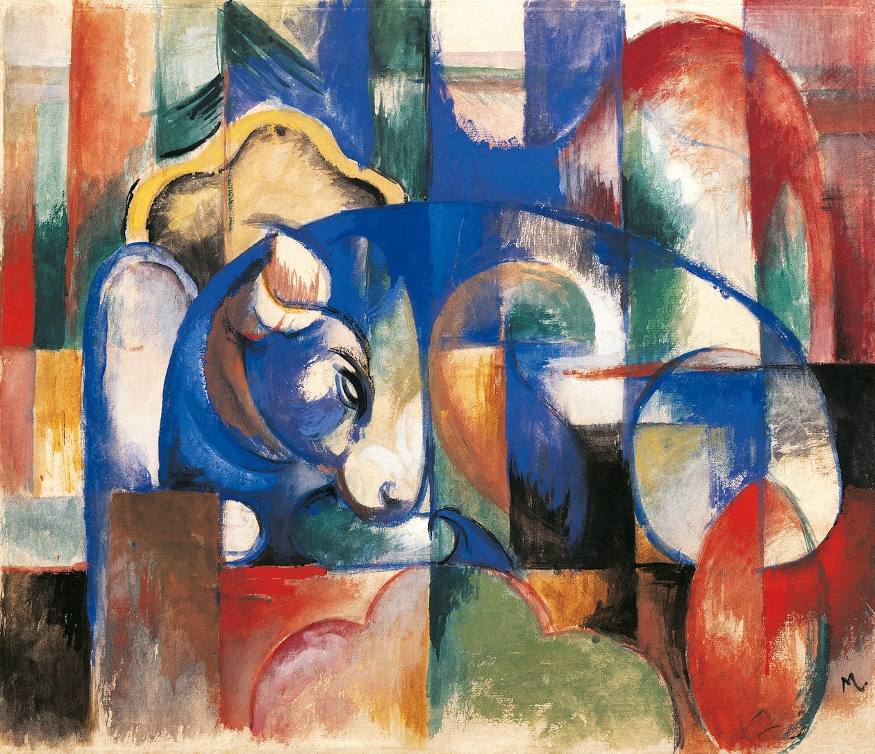Liggande tjurar av Franz Marc