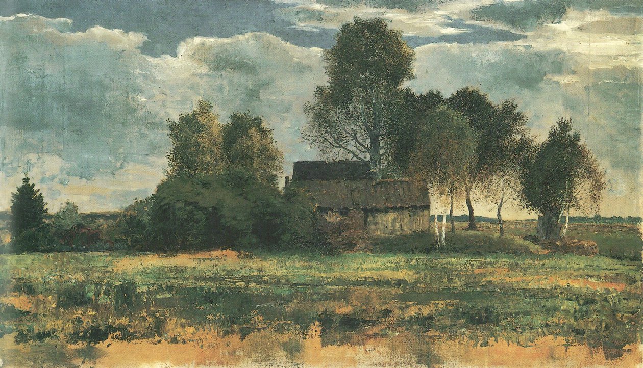 Moorstugor i Dachau-mossen av Franz Marc