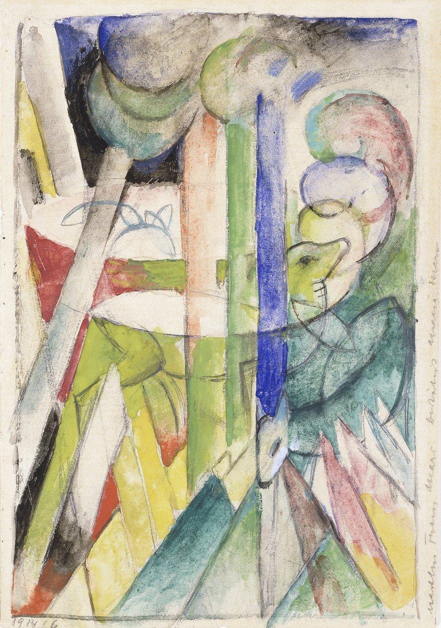 Bergsget; Bergziegen, 1914 av Franz Marc