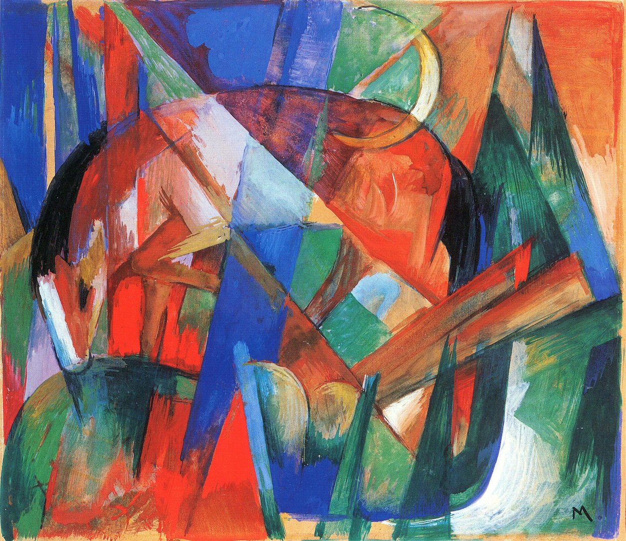 Mytisk varelse II (häst) av Franz Marc