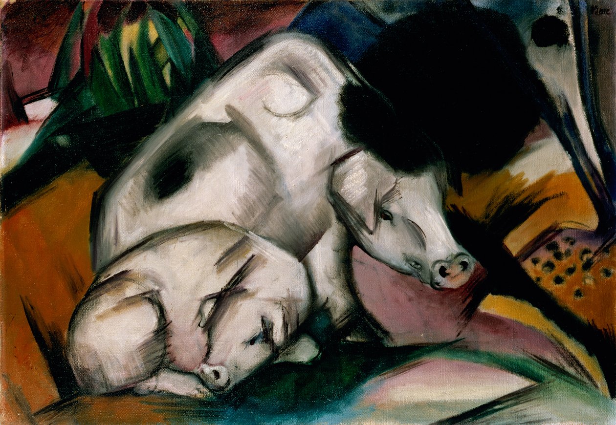 Pigs, ca 1912 (olja på duk) av Franz Marc