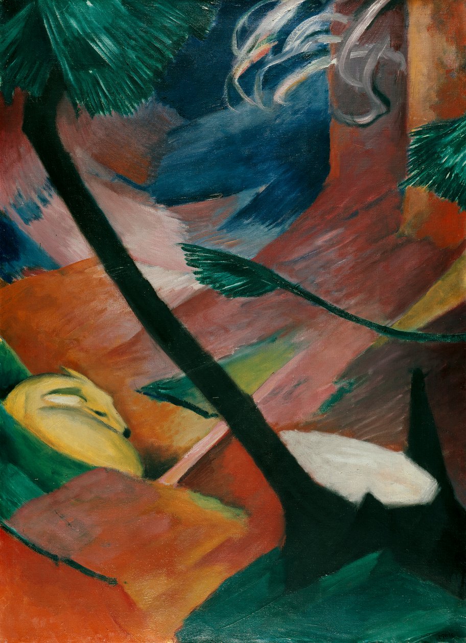 Reh im Walde II av Franz Marc
