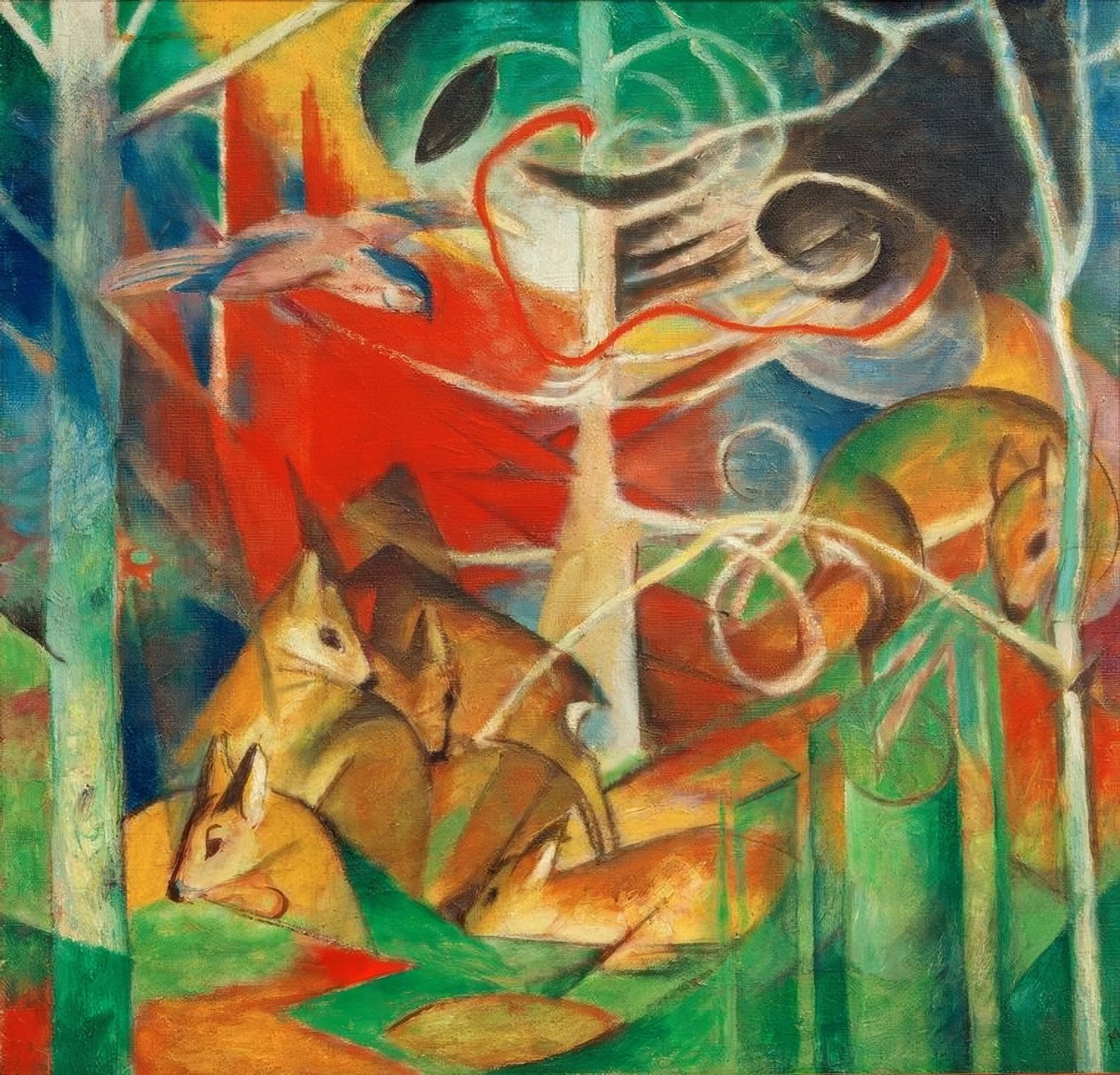 Rådjur i skogen I av Franz Marc
