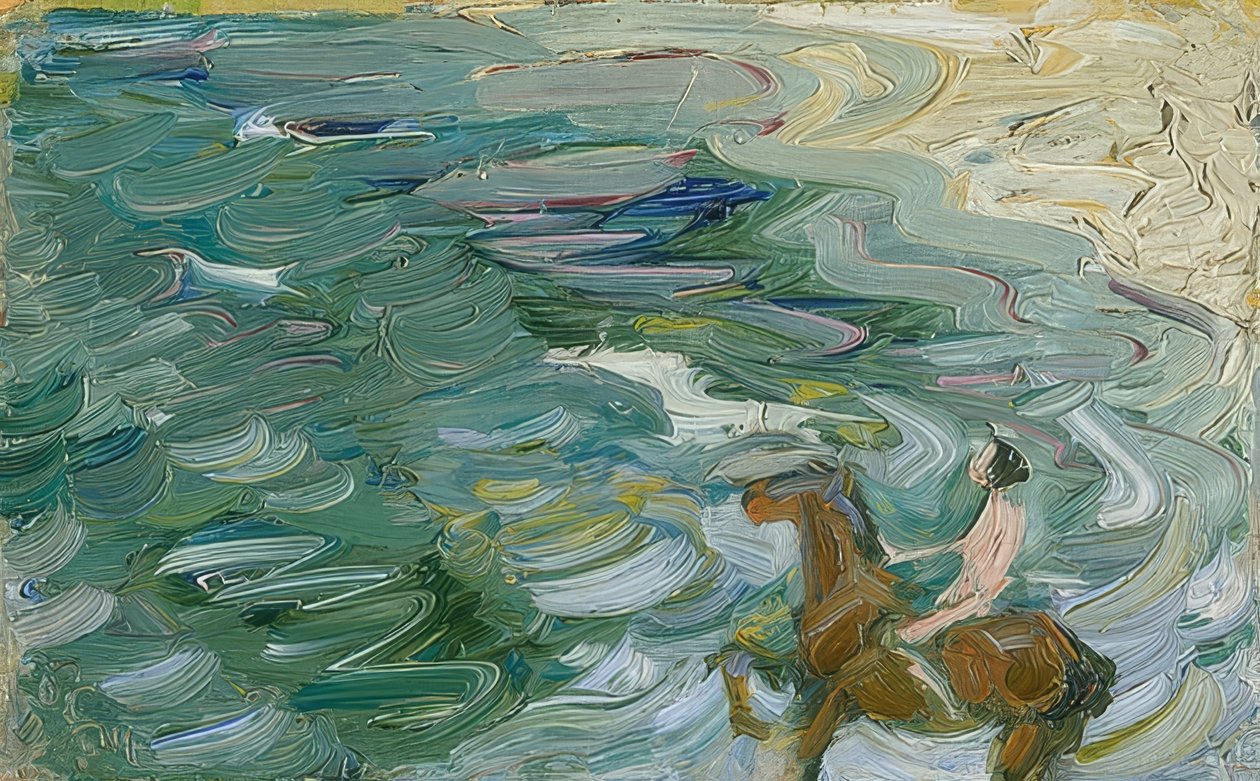 Ryttare på stranden av Franz Marc
