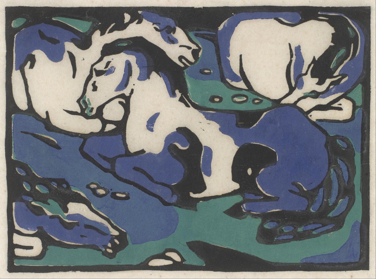 Vilande hästar av Franz Marc