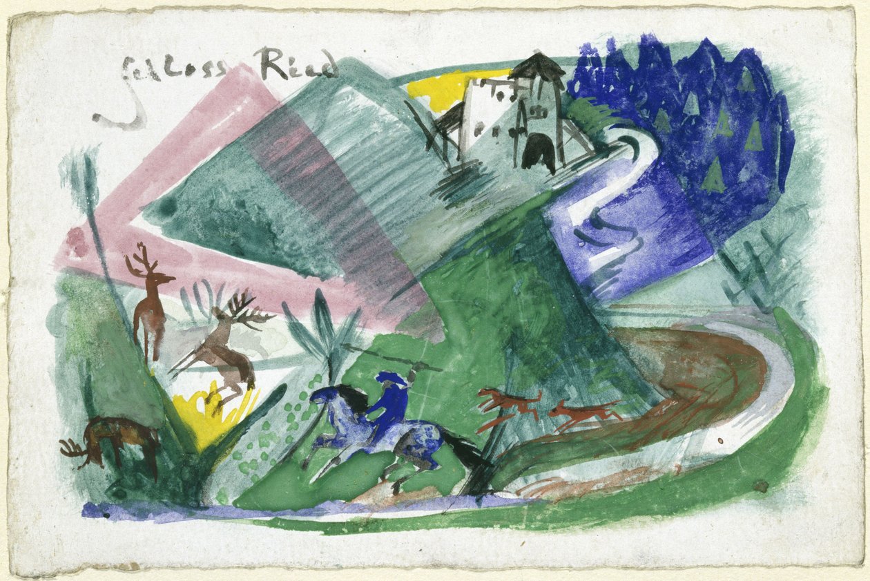 Ried slott (vykort till Else Lasker-Schüler) av Franz Marc