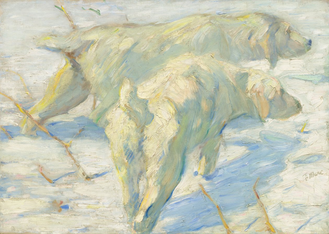 Sibiriska hundar i snön av Franz Marc