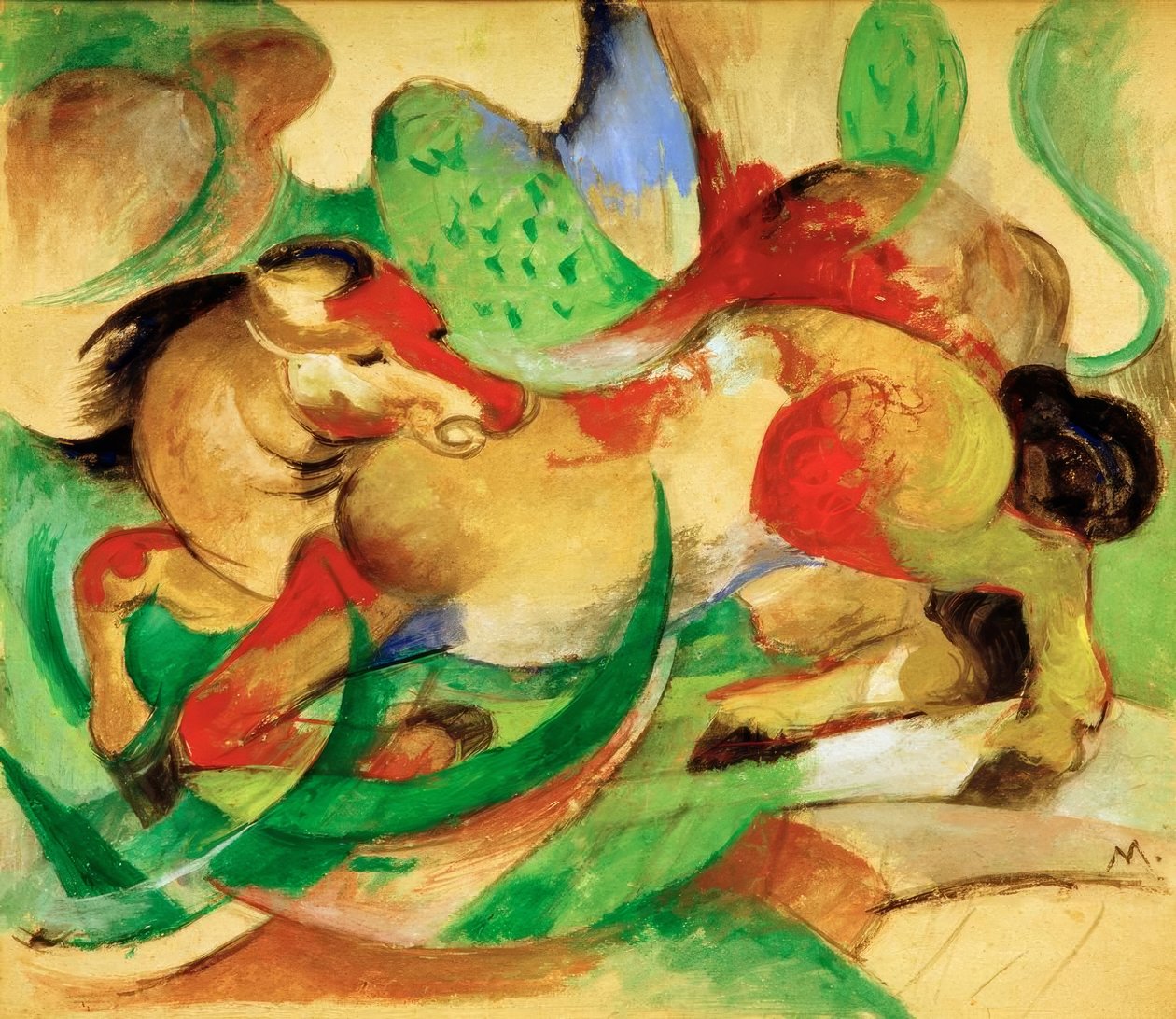 Hoppande häst av Franz Marc