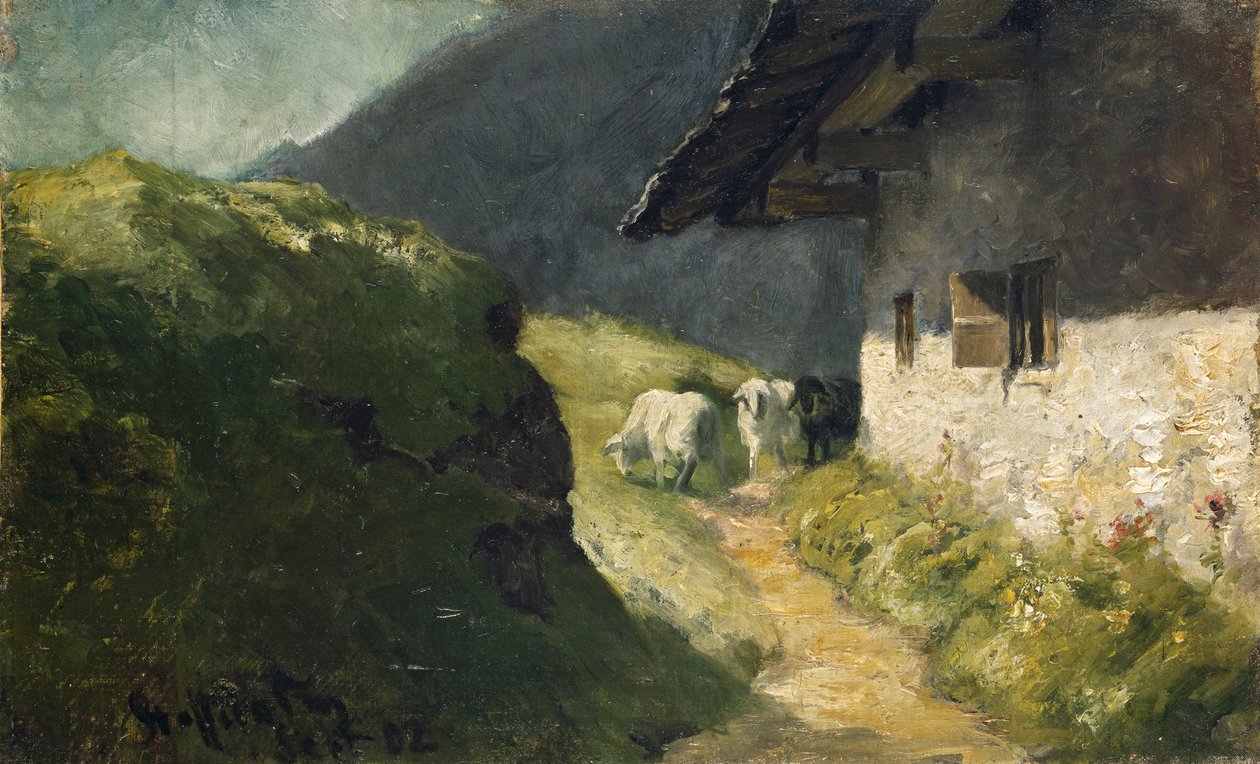 Staffelalm (II) med får av Franz Marc