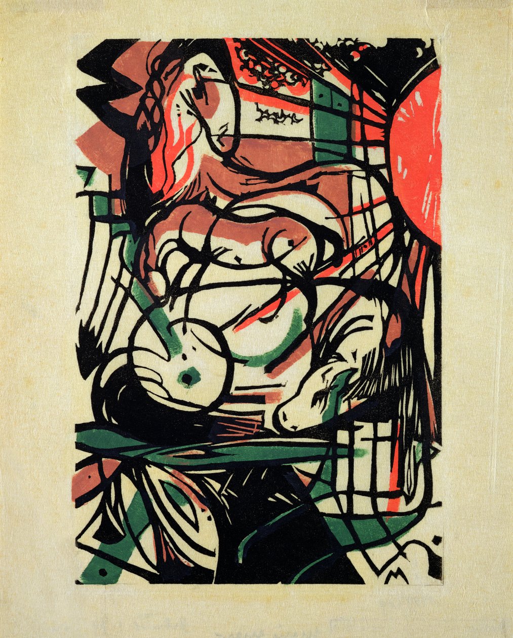 Hästens födelse, 1913 av Franz Marc