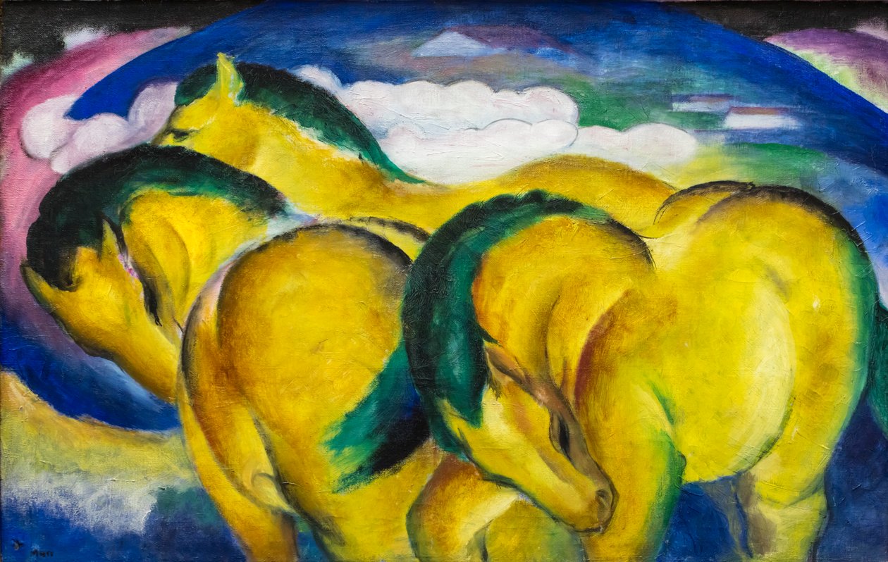 De små gula hästarna av Franz Marc