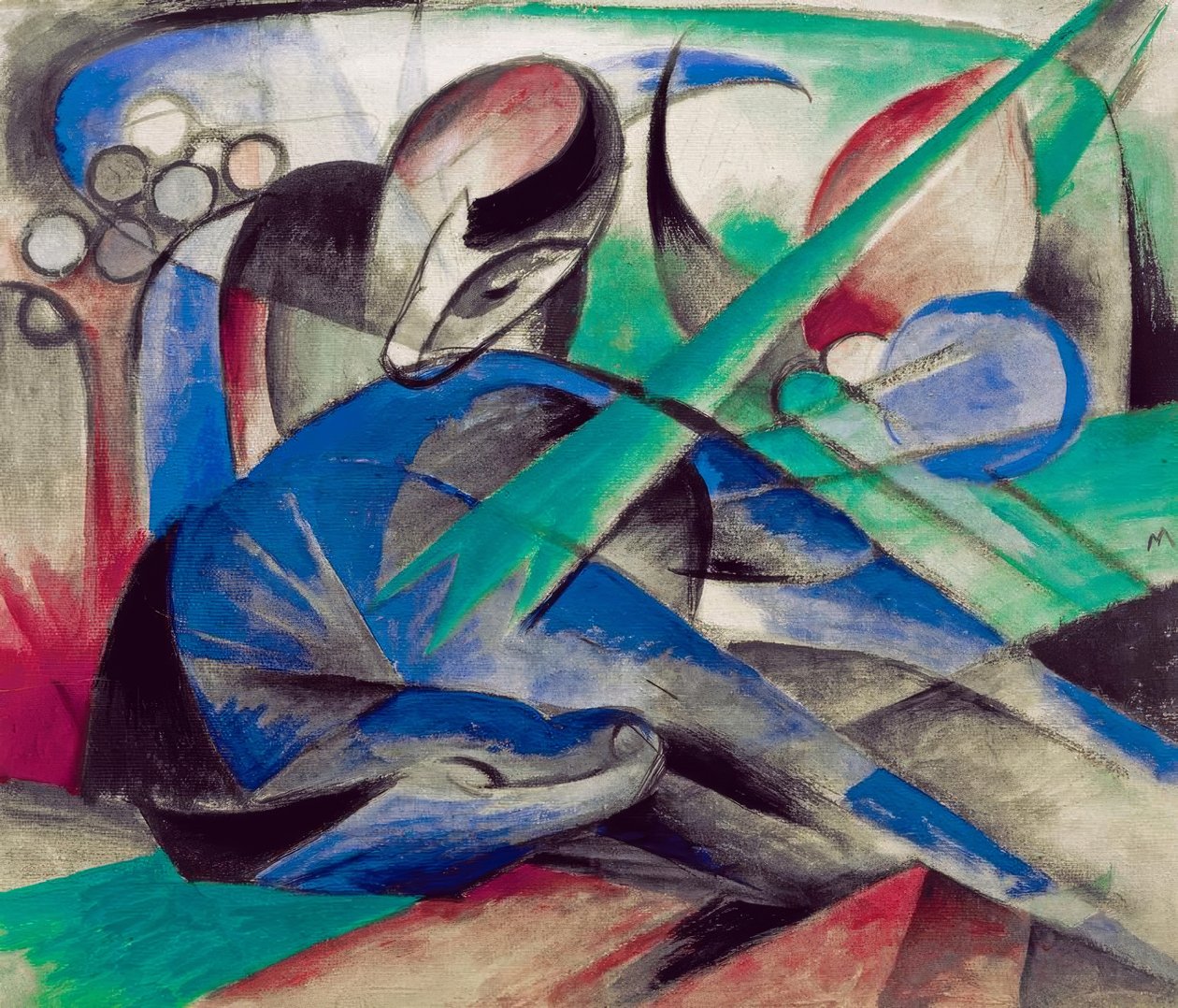 Drömmande häst av Franz Marc