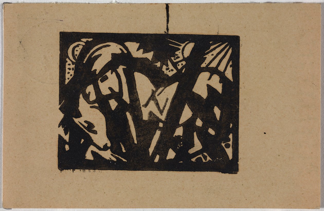 Vildhäst, vykort från Sindelsdorf till Wassily Kandinsky i München av Franz Marc