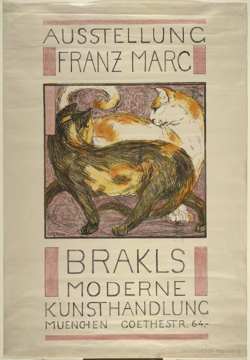 Två katter av Franz Marc