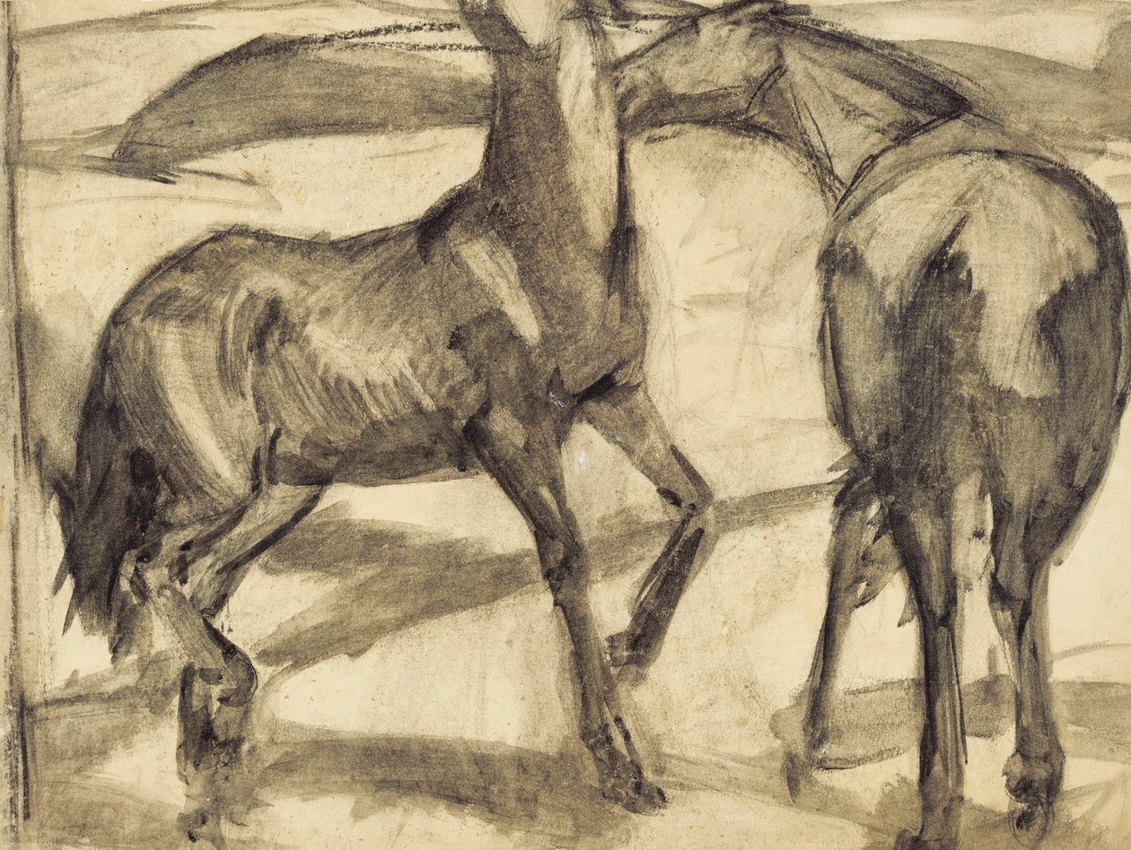 Två hästar av Franz Marc