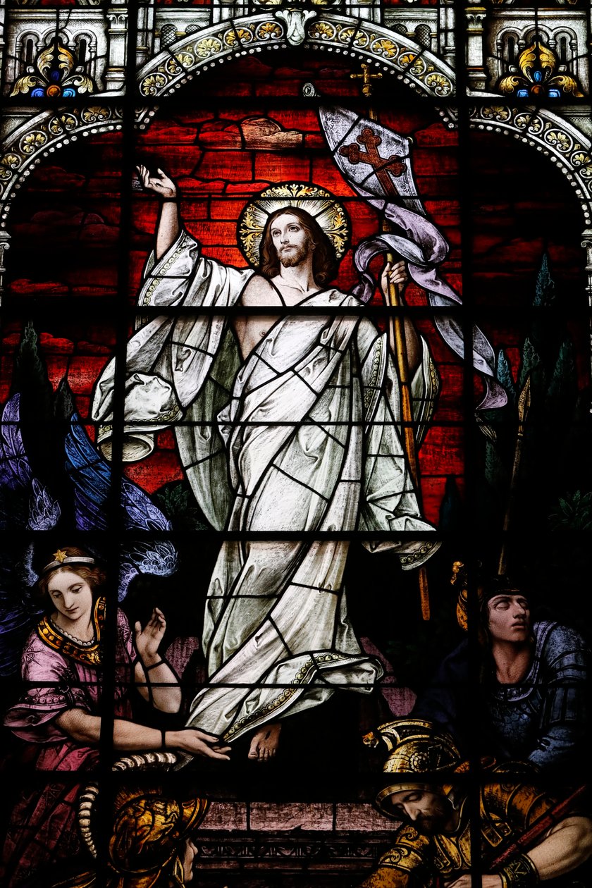 Jesu Kristi uppståndelse, ca 1920 (glasmålning) av Franz Mayer