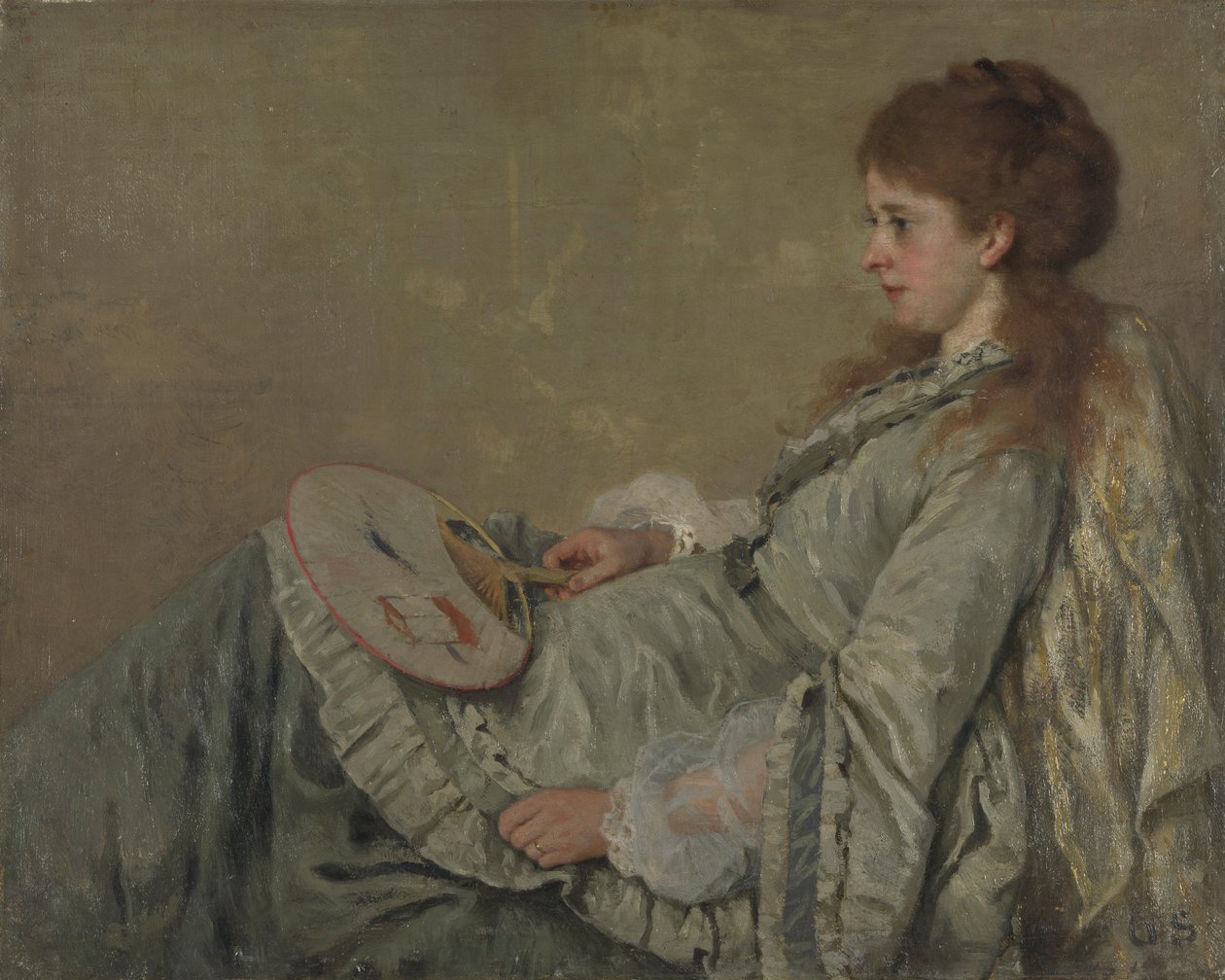 Porträtt av konstnärens fru, 1872-1873 av Franz Otto Scholderer