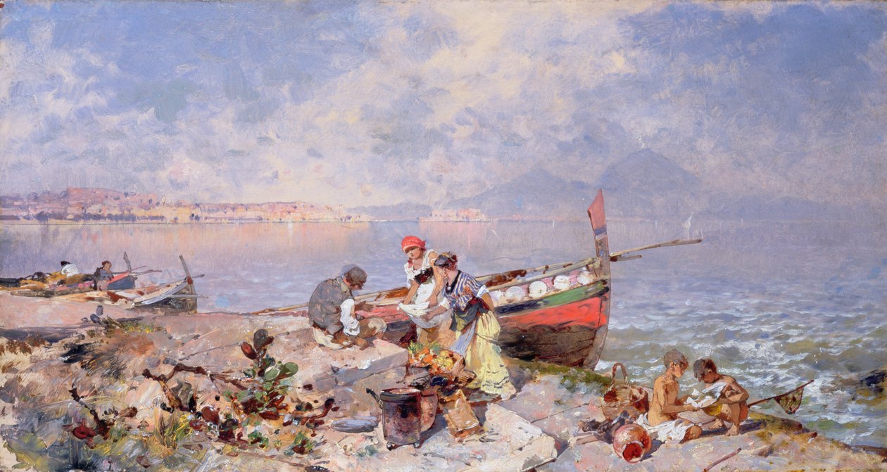 Neapelbukten (panel) av Franz Richard Unterberger