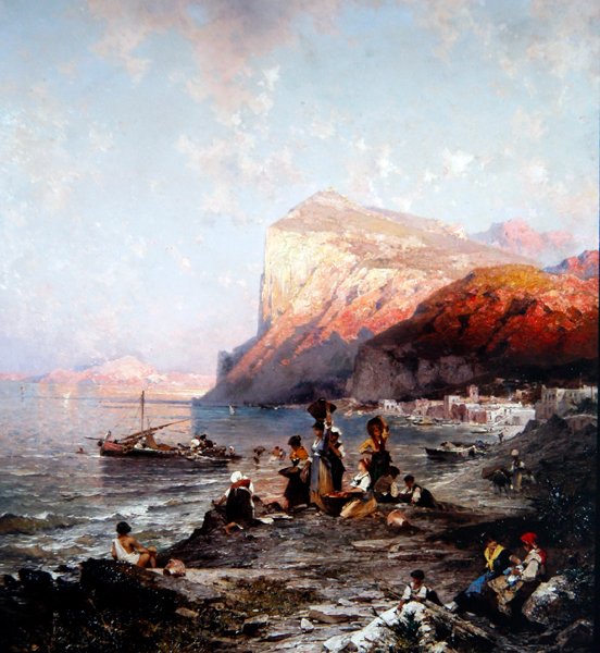 Capri, ca 1870 (olja på duk) av Franz Richard Unterberger