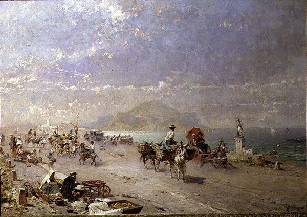 Kustväg vid Palermobukten, Italien av Franz Richard Unterberger