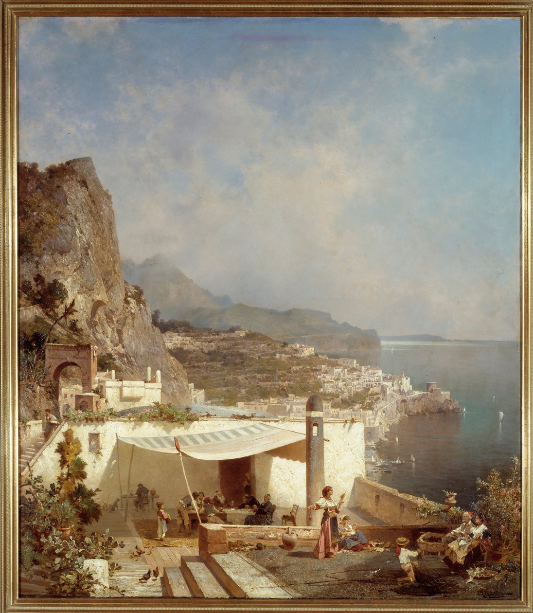 Neapelbukten. Målning av Franz Richard Unterberger (1838-1902) Ec. Bel. av Franz Richard Unterberger