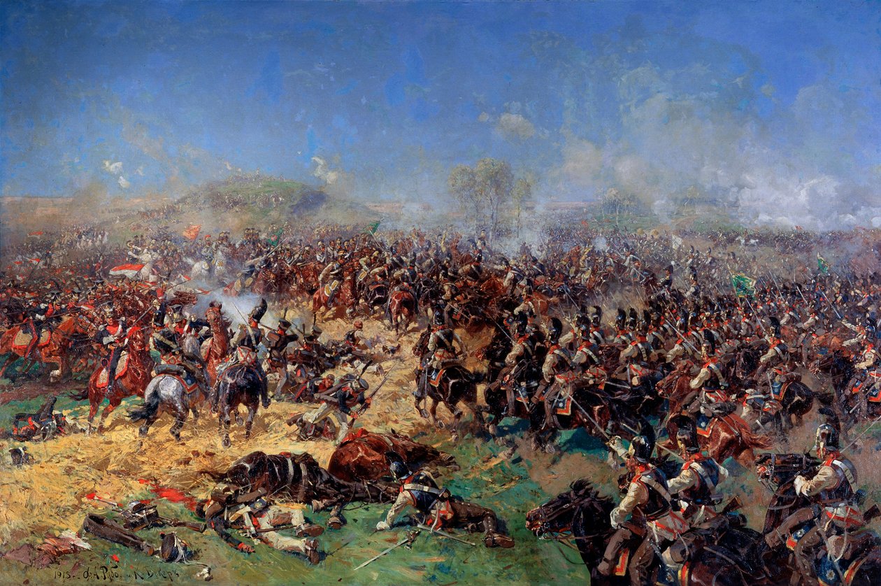 Slaget vid Borodino den 26 augusti 1812. Tredje franska attacken 1913. av Franz Roubaud