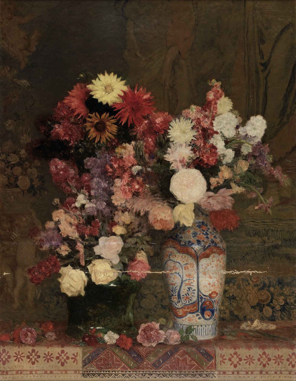 Höstblommor med vas av Franz Rumpler