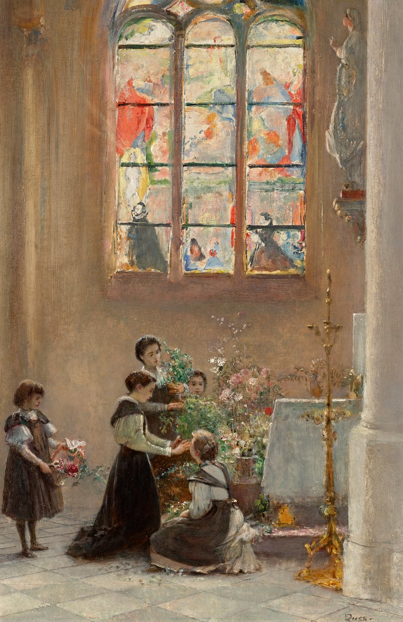 Mariafest i en kyrka i Venedig av Franz Russ der Jüngere