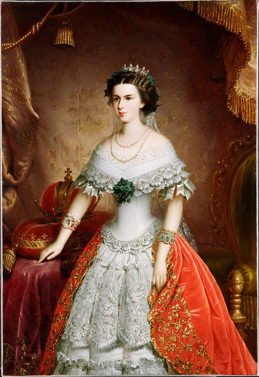 Porträtt av Elisabeth av Bayern, 1856 av Franz Russ the Elder