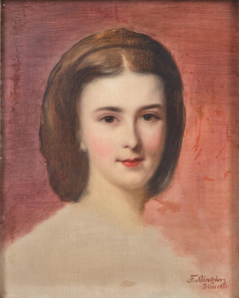 Porträtt av Elisabeth av Bayern, 1855. av Franz Schrotzberg