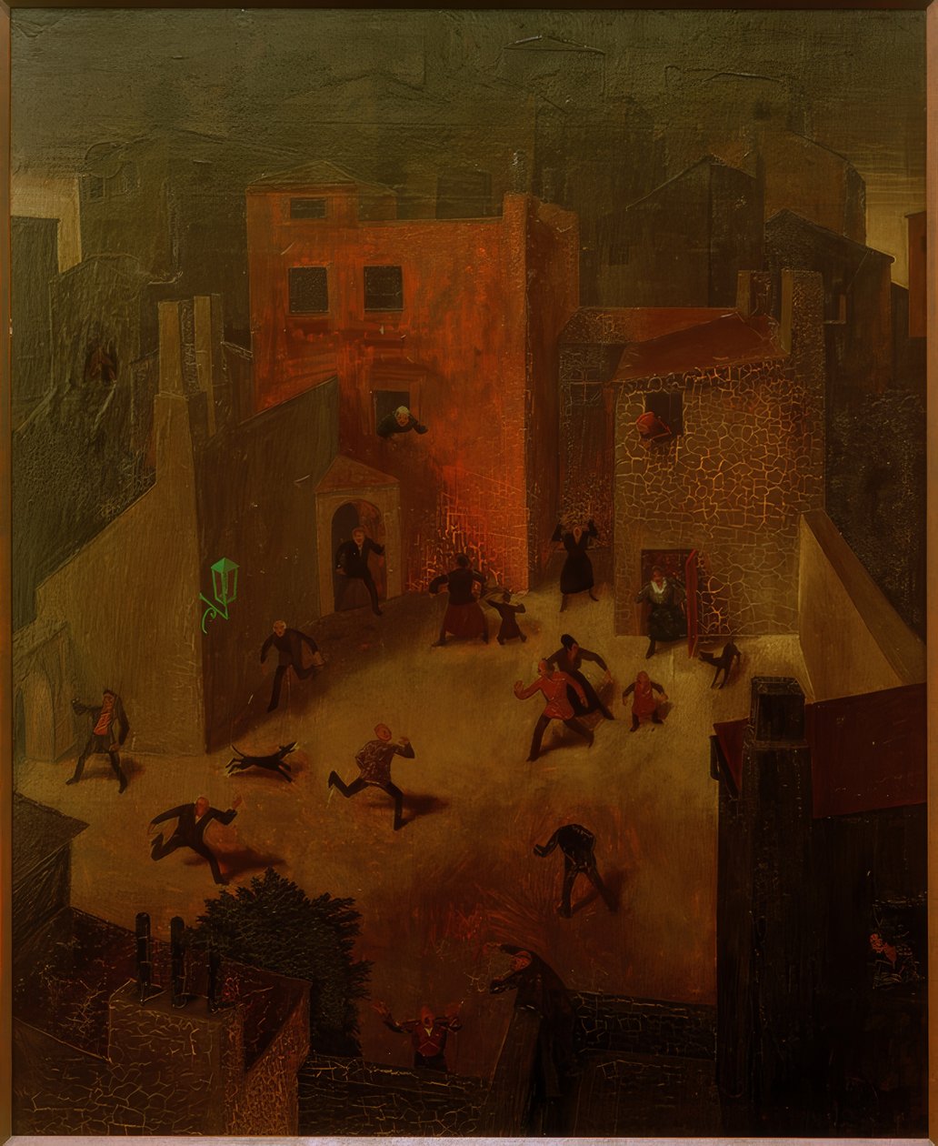 F.Sedlacek, stadslandskap av Franz Sedlacek
