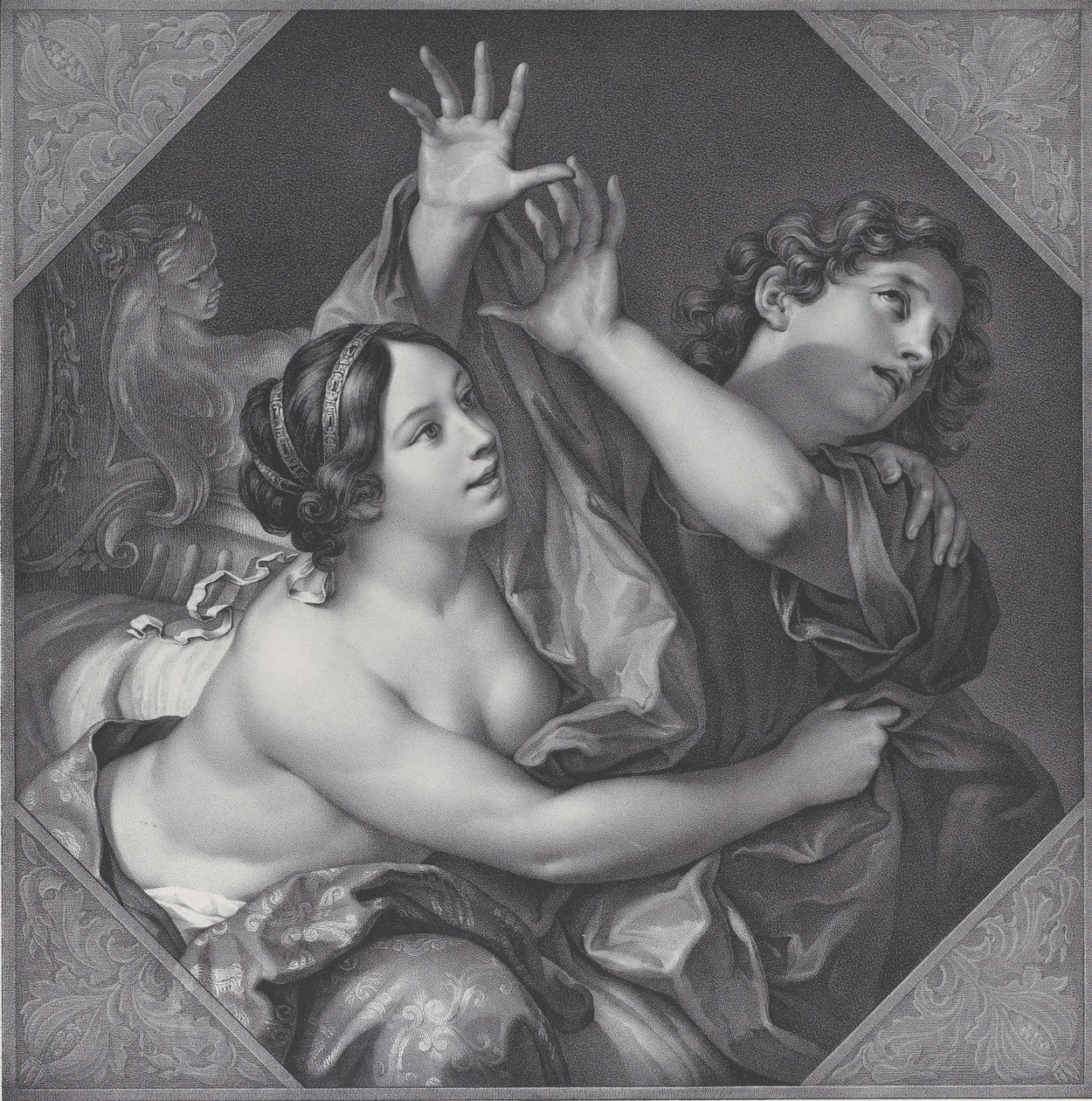 Josef och Potifars hustru, 1837. av Franz Seraph Hanfstaengl