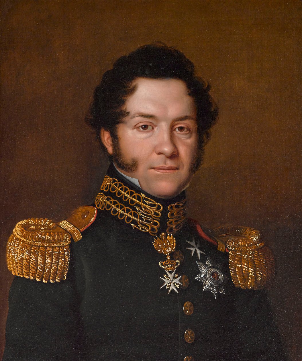 Porträtt av Jean-Noé-Godefroy de Polier-Vernand 1782-1833, 1823. av Franz Seraph Stirnbrand