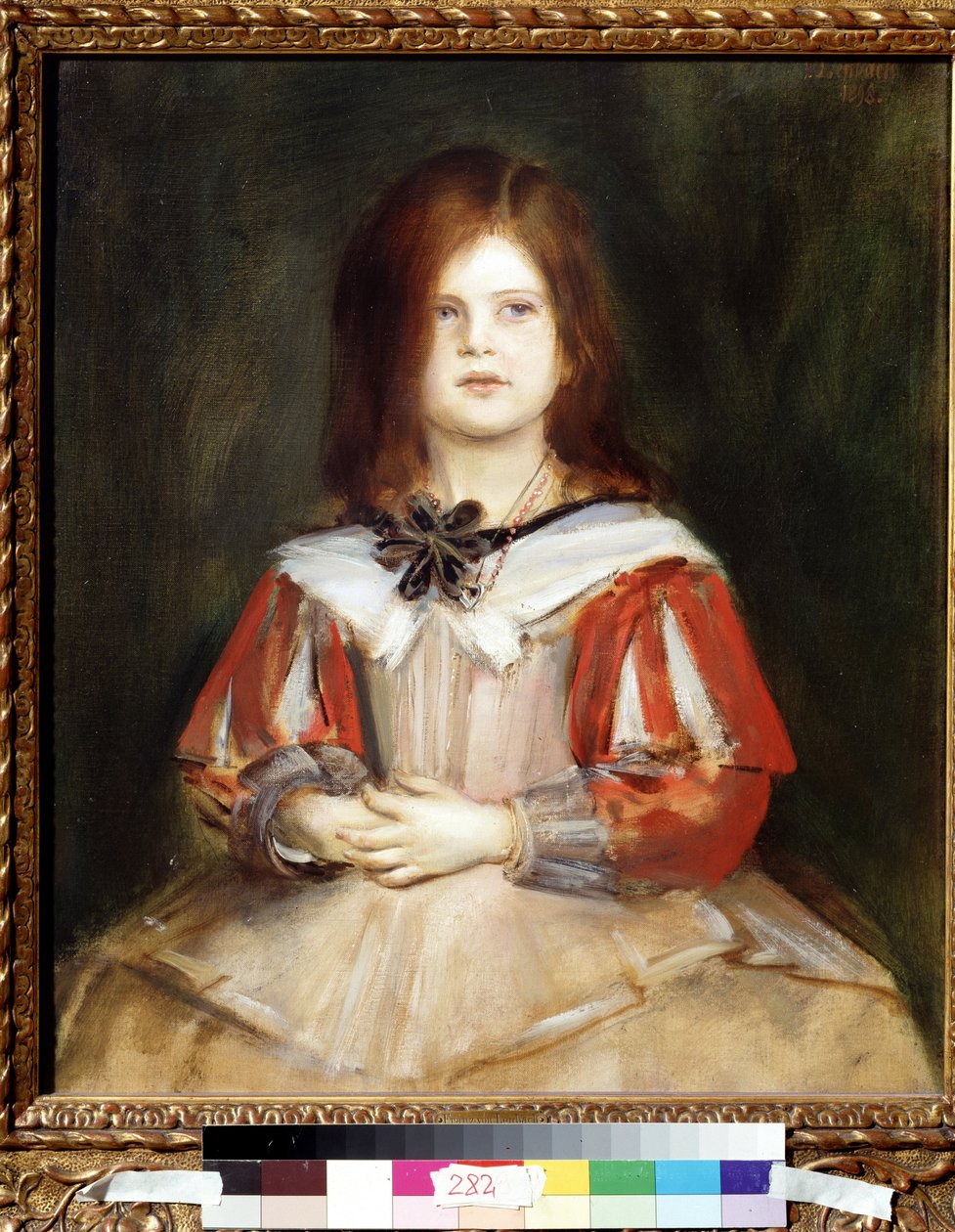 Porträtt av Gabriella Lenbach (dotter till målaren). Målning av Franz von Lenbach (1836-1904) av Franz Seraph von Lenbach