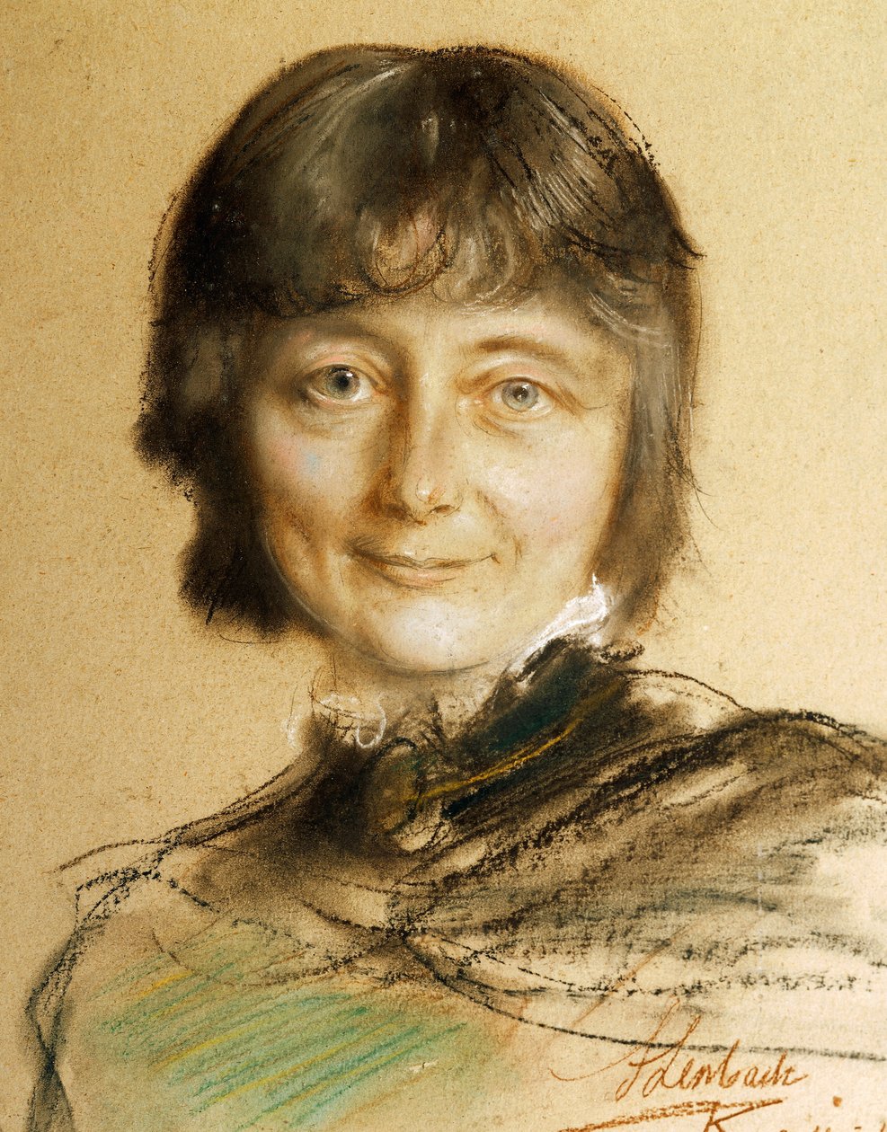 Porträtt av Nina Hagerup (Bergen 1845-Köpenhamn av Franz Seraph von Lenbach