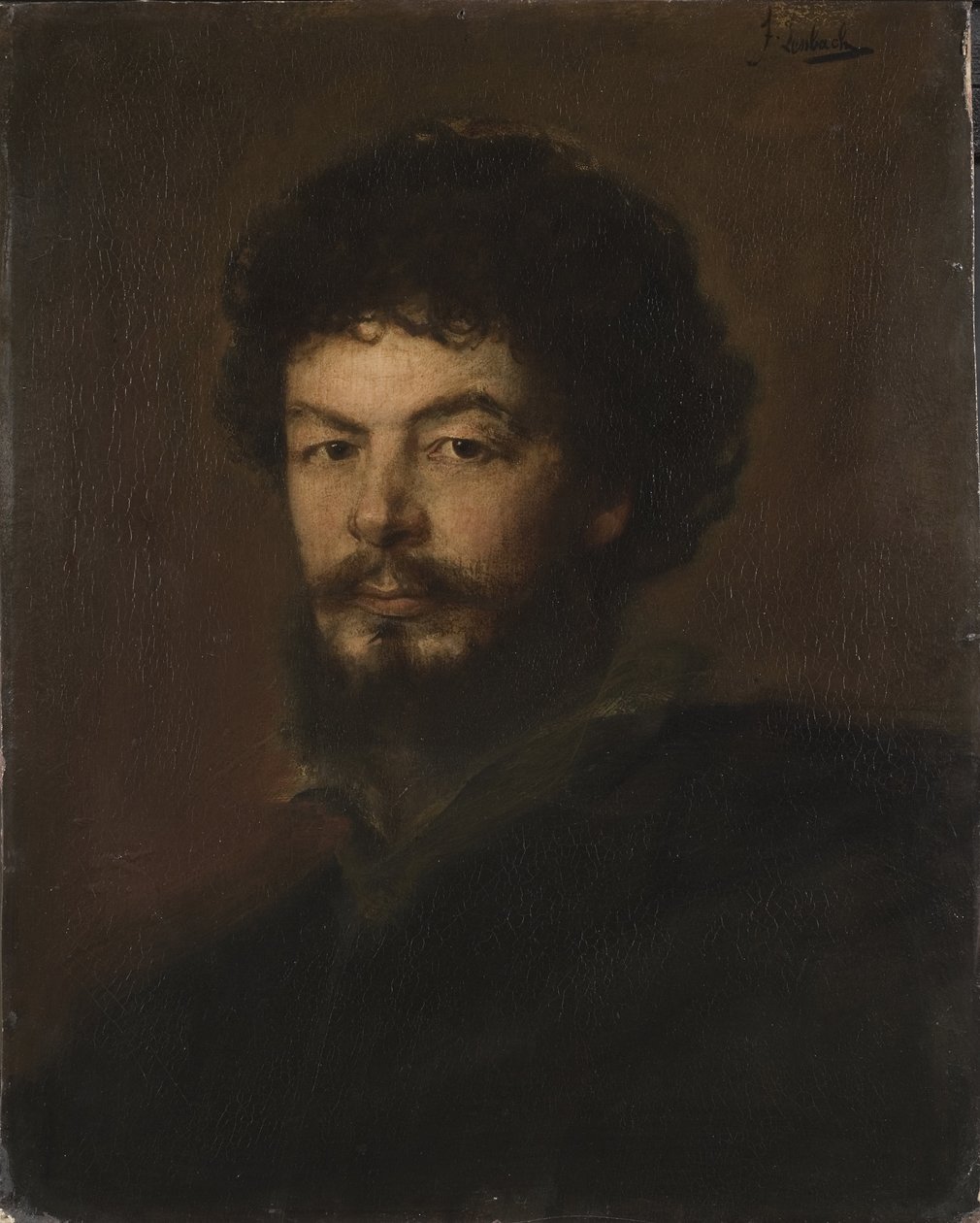 Porträtt av arkitekten och skulptören Lorenz Gedon (1844-1883), av Lenbach, Franz, von (1836-1904). Olja på kartong. Mått: 59x47 cm. Nationalmuseum Stockholm av Franz Seraph von Lenbach