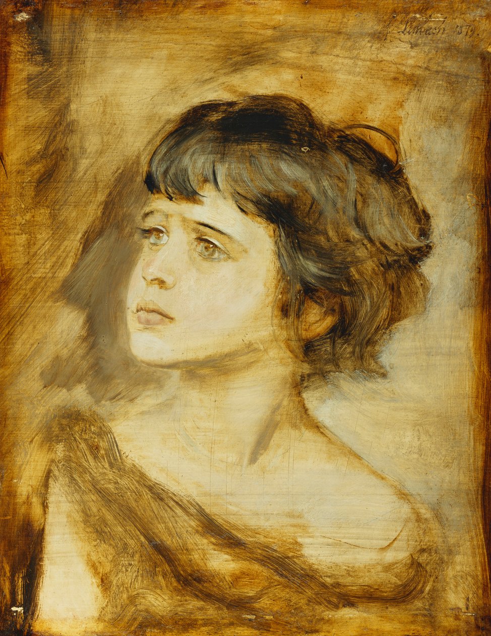 En flickas huvud, 1879 av Franz Seraph von Lenbach