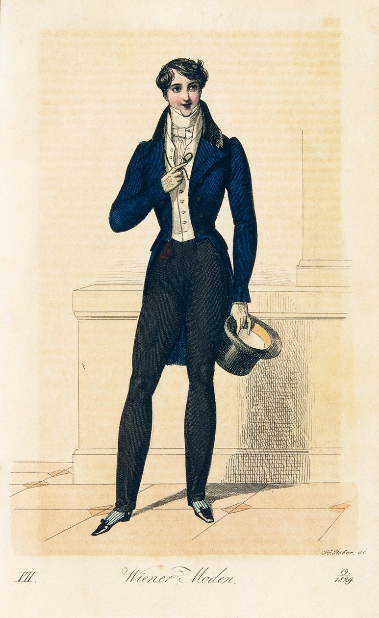 Gentleman med mörkblå överkjol av Franz Stober