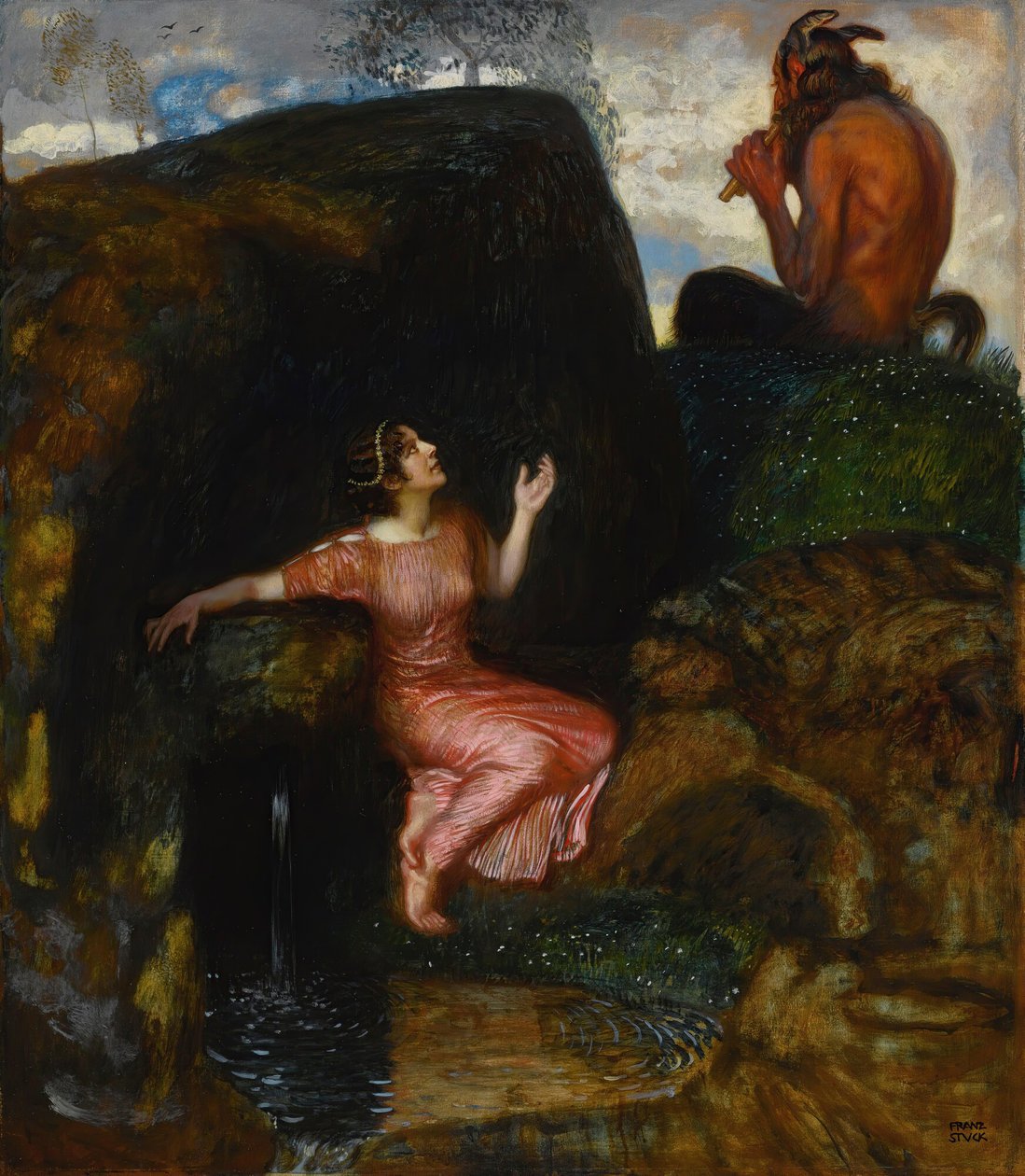 Vid källan Avlyssningsnymf. av Franz Stuck Ritter von